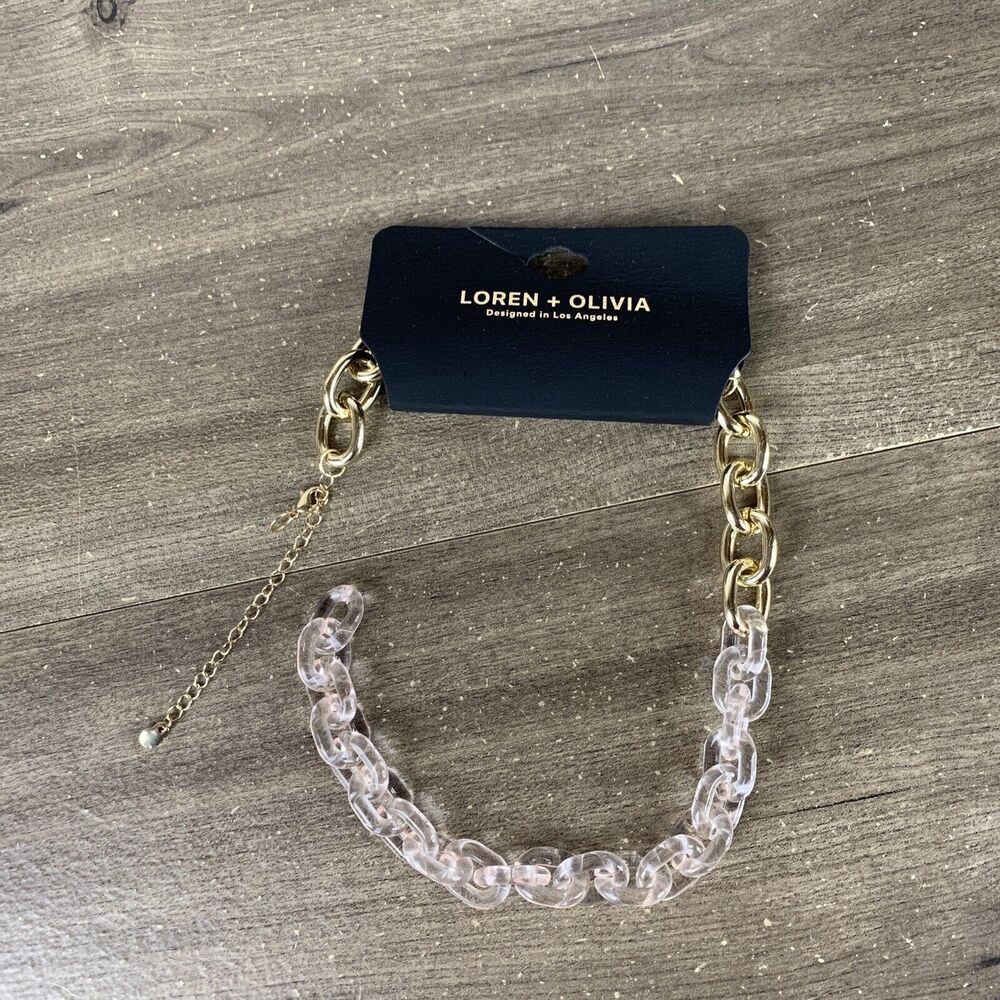 Loren Olivia Gold-Tone Circle Link Minimalist Chain Choker Necklace (Broken)